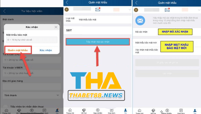 Quên mật khẩu Thabet? Cách lấy lại mật khẩu bảo mật Thabet